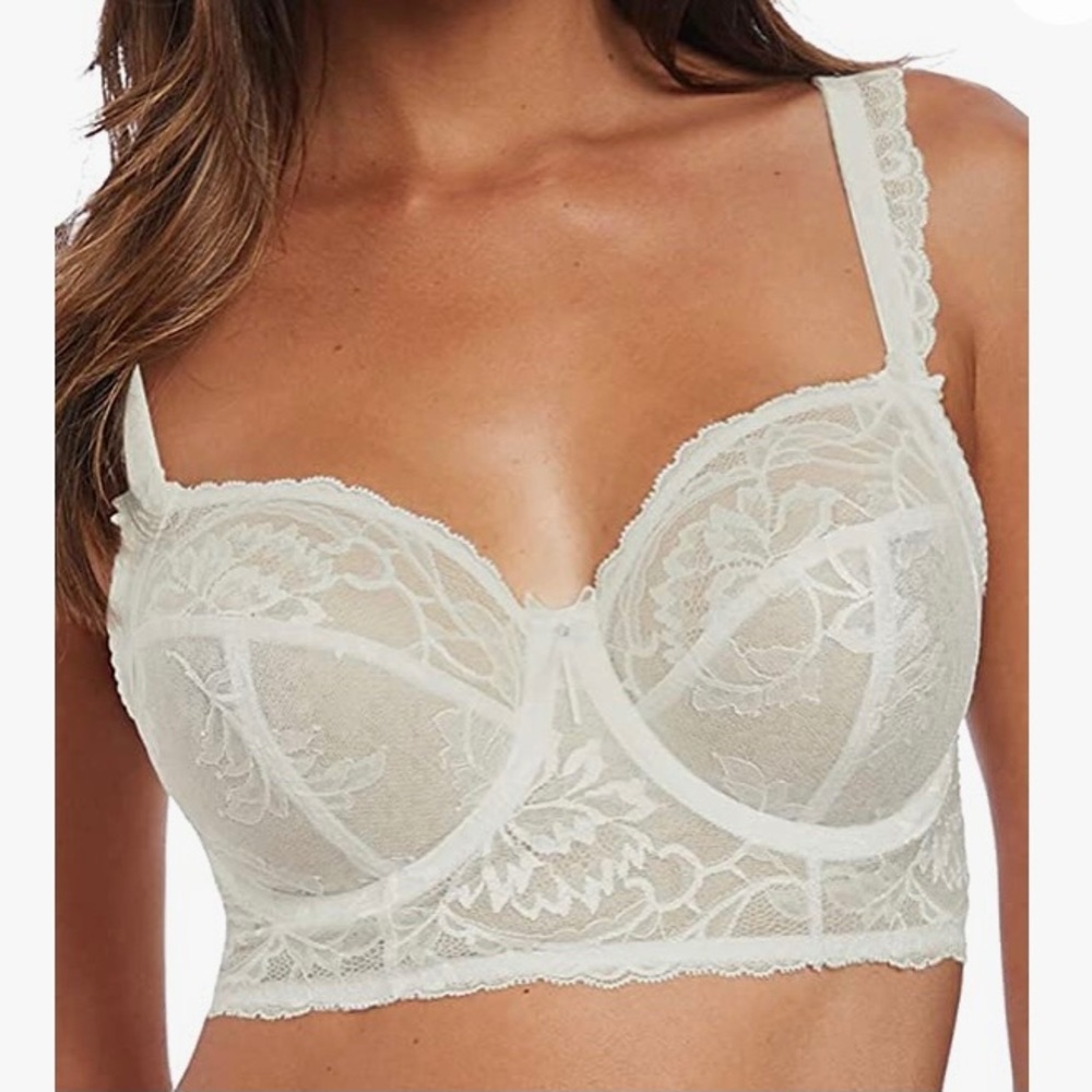 NWT! 36H Ivory Lace Longline Bra by Fantasie Lingerie